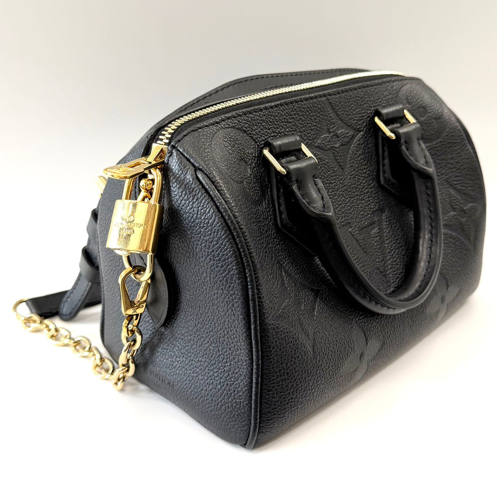 LV MONOGRAM SPEEDY 20 BANDOULIÈRE EMPREINTE LEATHER BAG