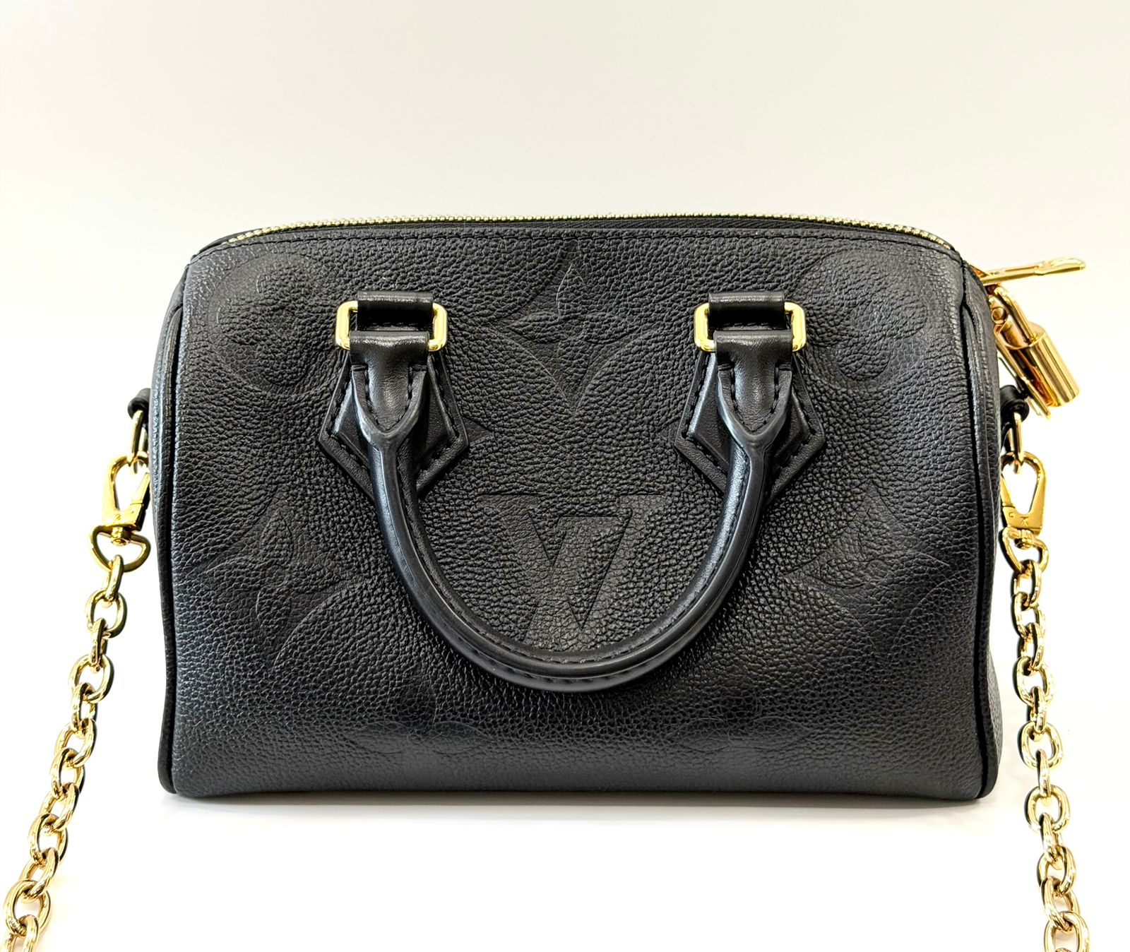 LV MONOGRAM SPEEDY 20 BANDOULIÈRE EMPREINTE LEATHER BAG