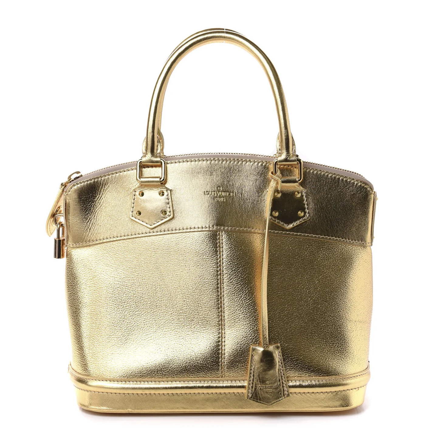 LOUIS VUITTON SUHALI METALLIC CALFSKIN LEATHER LOCKIT MM HANDBAG