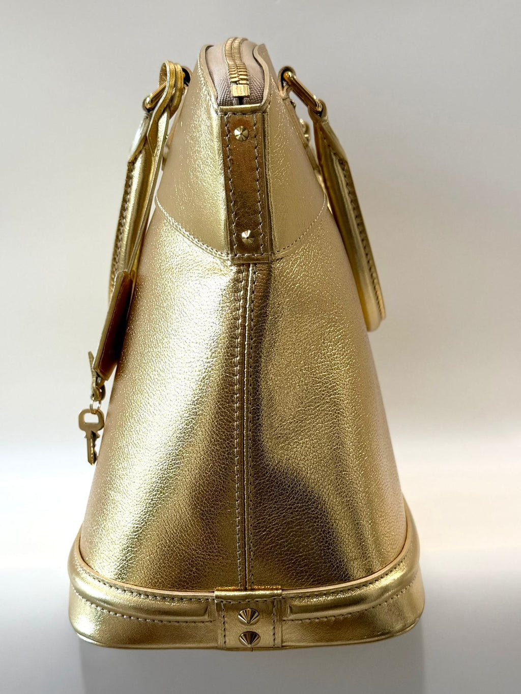 LOUIS VUITTON SUHALI METALLIC CALFSKIN LEATHER LOCKIT MM HANDBAG