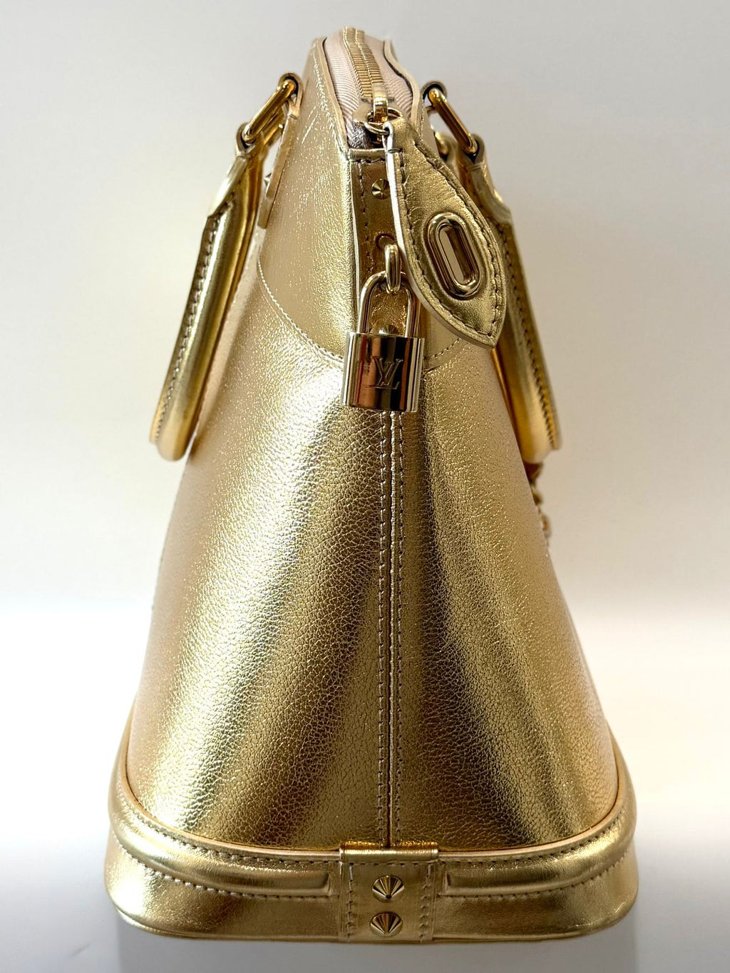 LOUIS VUITTON SUHALI METALLIC CALFSKIN LEATHER LOCKIT MM HANDBAG