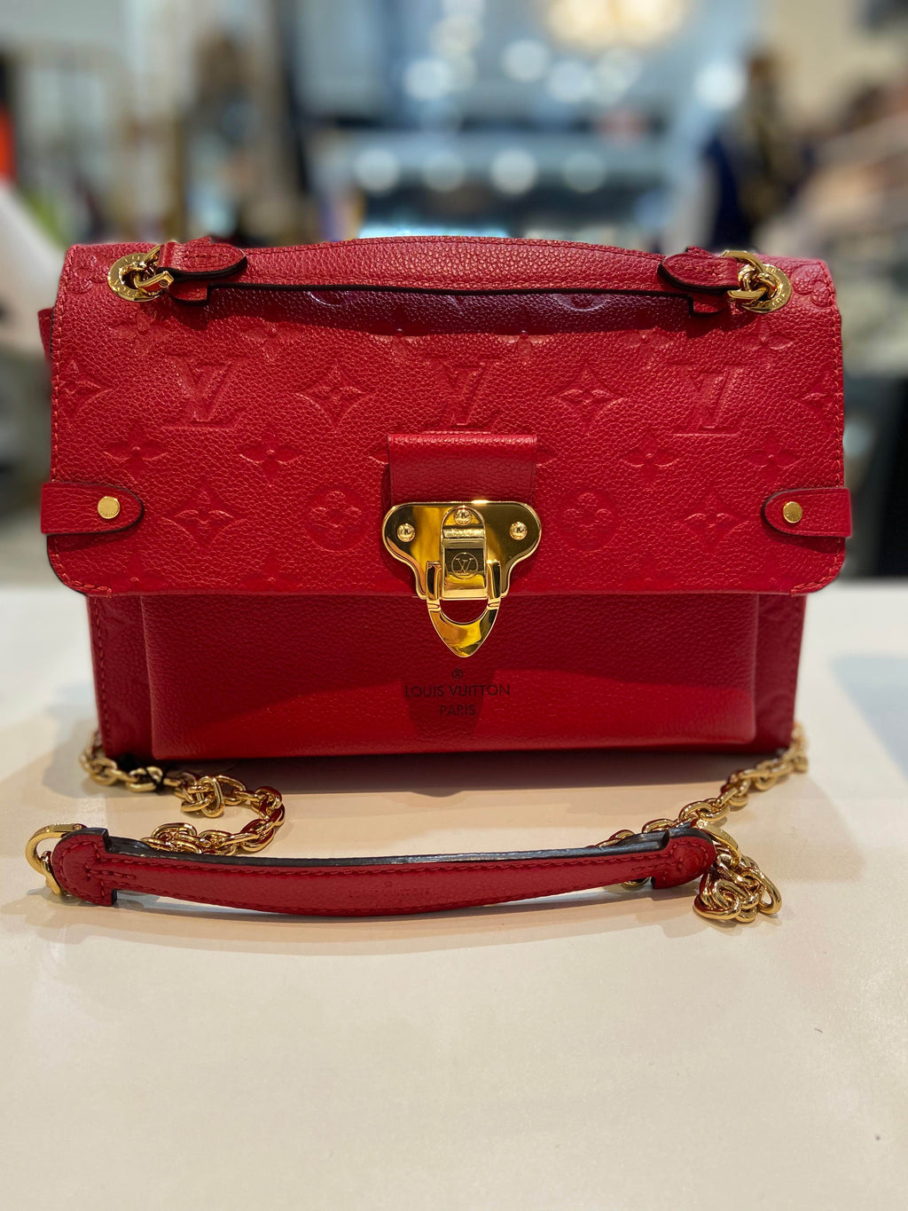 LV MONOGRAM EMPREINTE LEATHER VAVIN PM CHAIN BAG