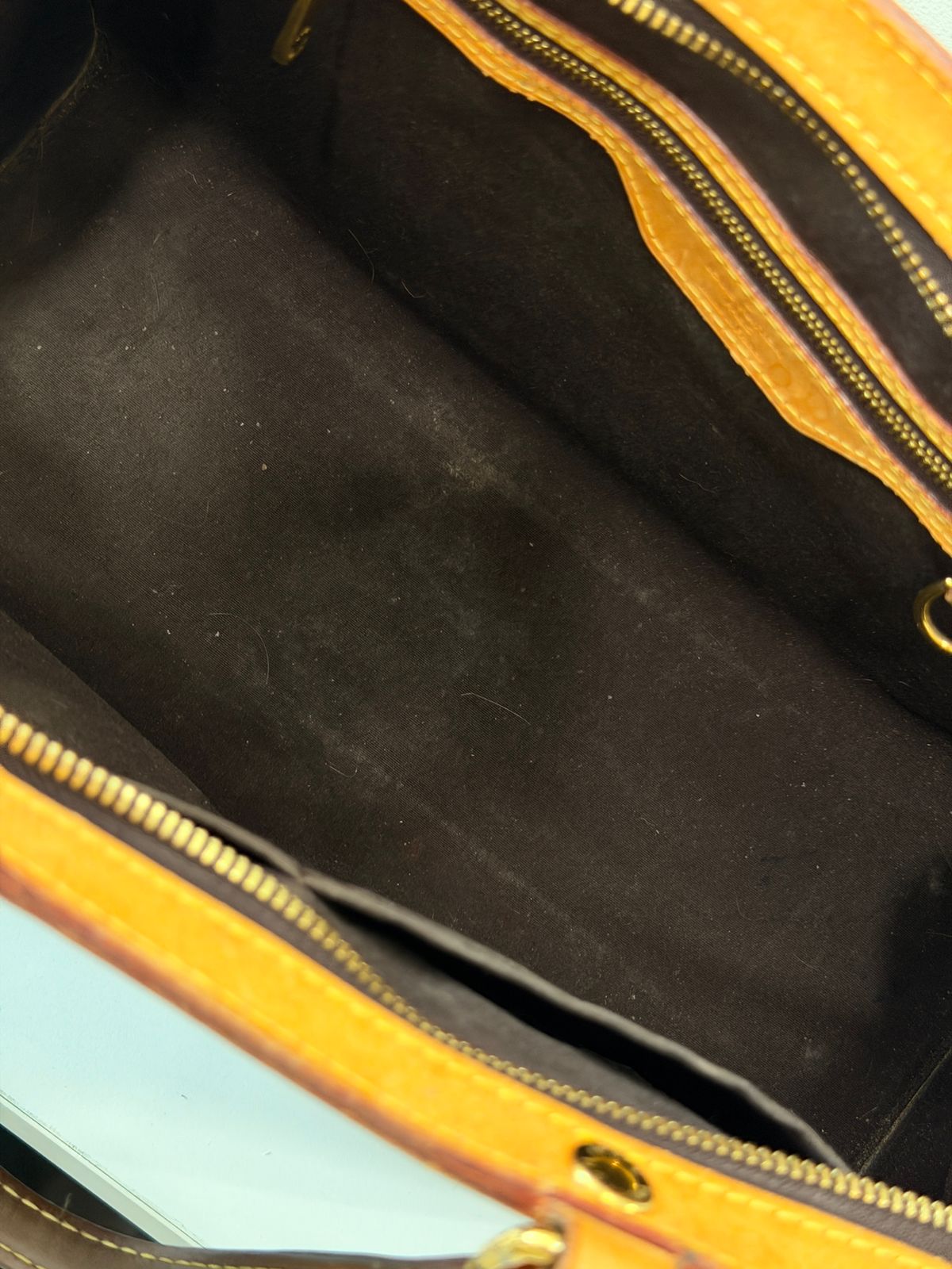 LOUIS VUITTON VERT MONOGRAM VERNIS BREA GM BAG