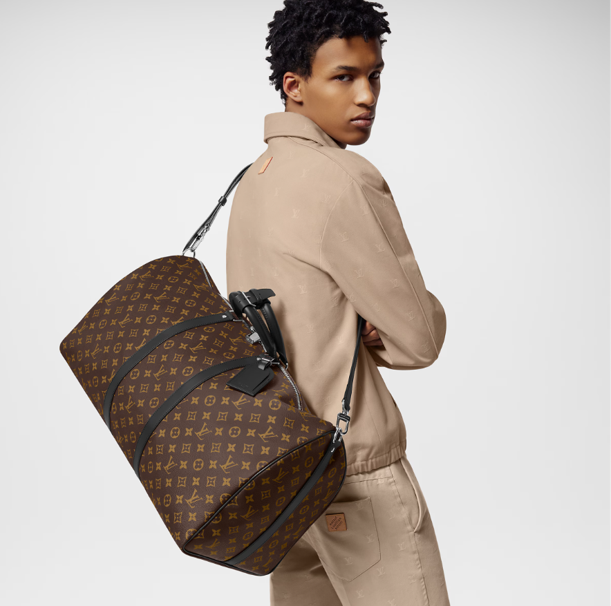 LOUIS VUITTON MONOGRAM MACASSAR KEEPALL BANDOULIÈRE 55 BAG