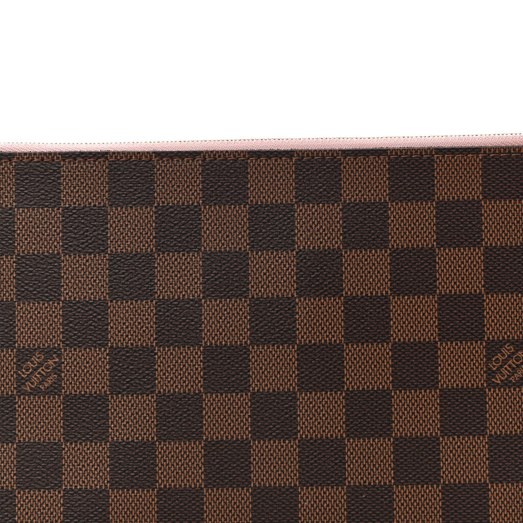 LOUIS VUITTON Damier Ebene Neverfull MM GM Pochette Rose Ballerine
