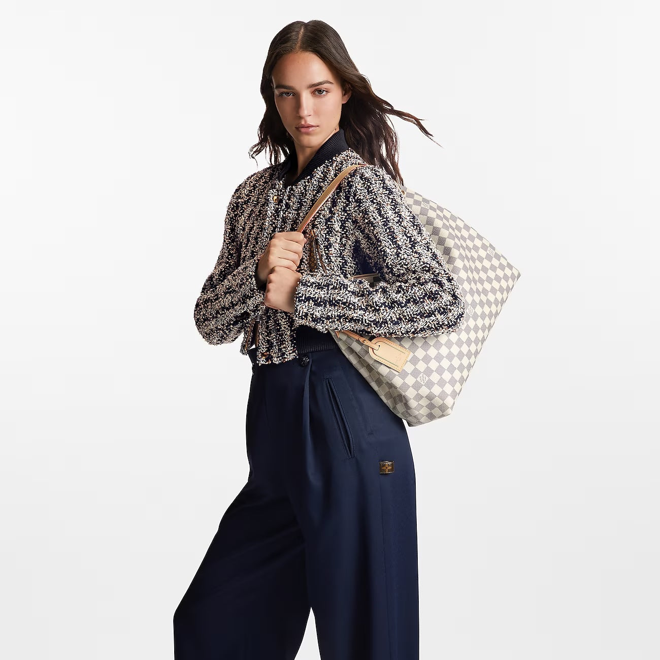 LOUIS VUITTON DAMIER AZUR GRACEFUL MM HOBO BAG