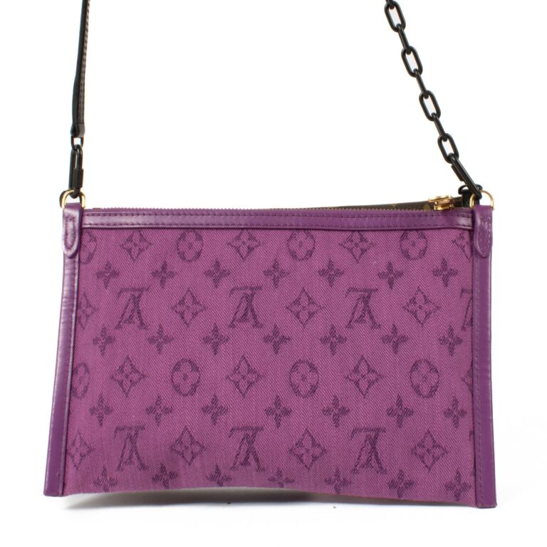 LV LOGO STORY MONOGRAM DOUBLE FLAT MESSENGER BAG