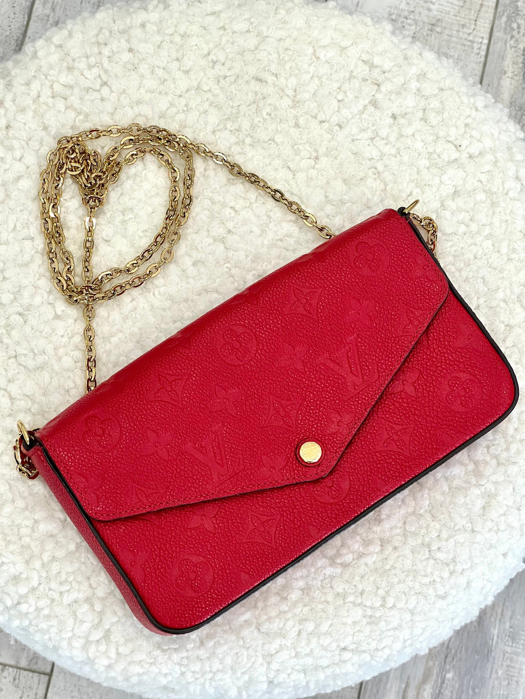 LOUIS VUITTON EMPREINTE LEATHER POCHETTE FELICIE CROSSBODY
