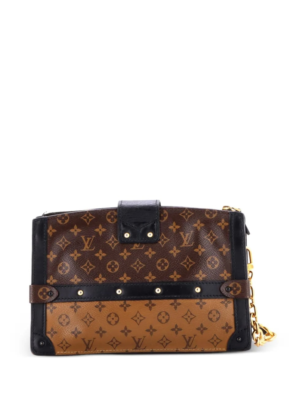 LV REVERSE MONOGRAM CANVAS PETITE MALLE CLUTCH & SHOULDER BAG