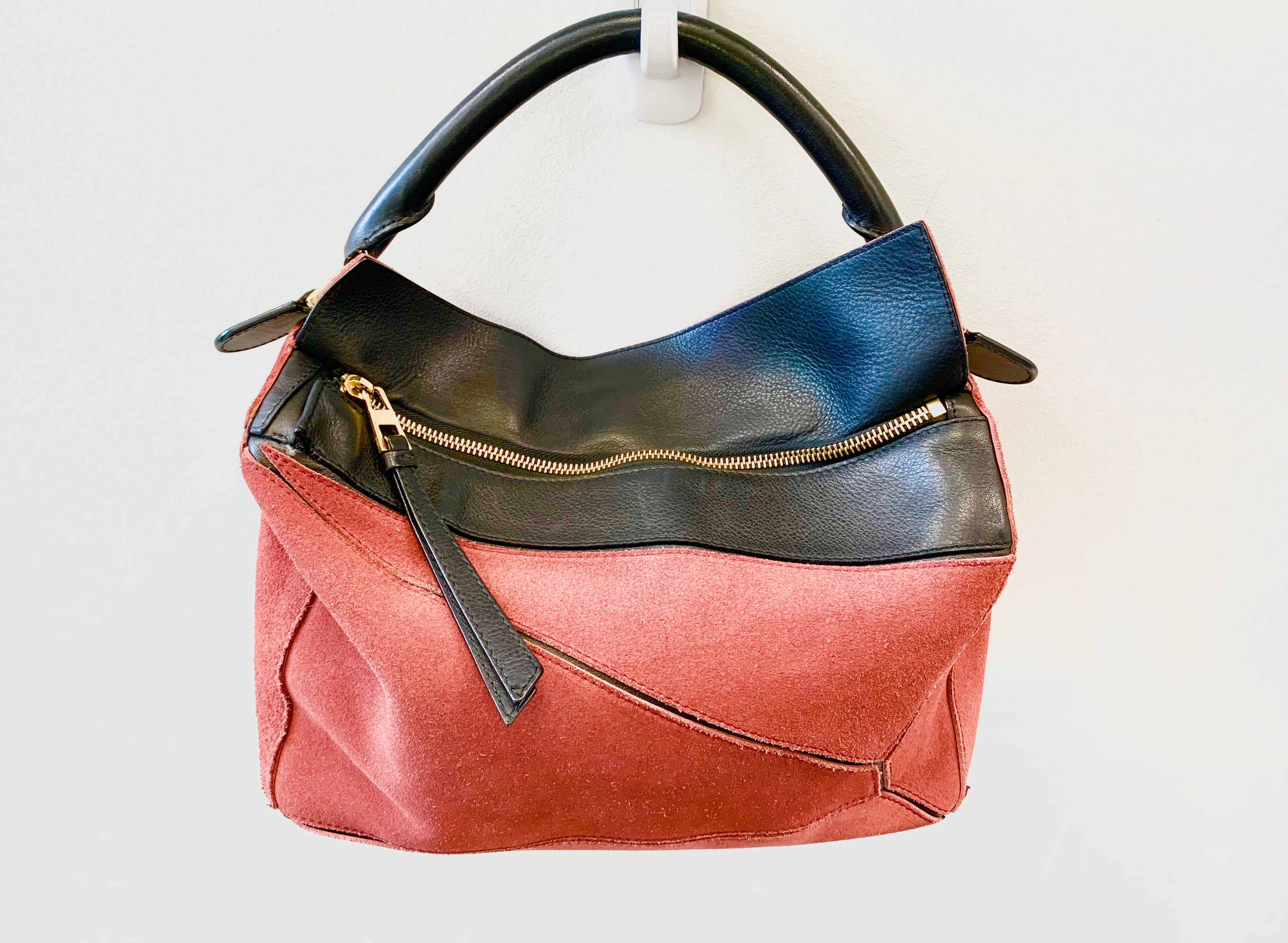 LOEWE MEDIUM SUEDE PUZZLE BAG