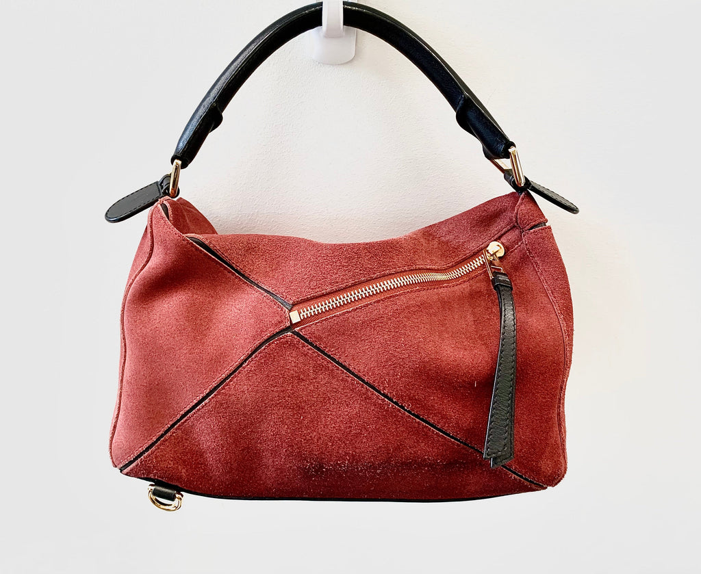 LOEWE MEDIUM SUEDE PUZZLE BAG