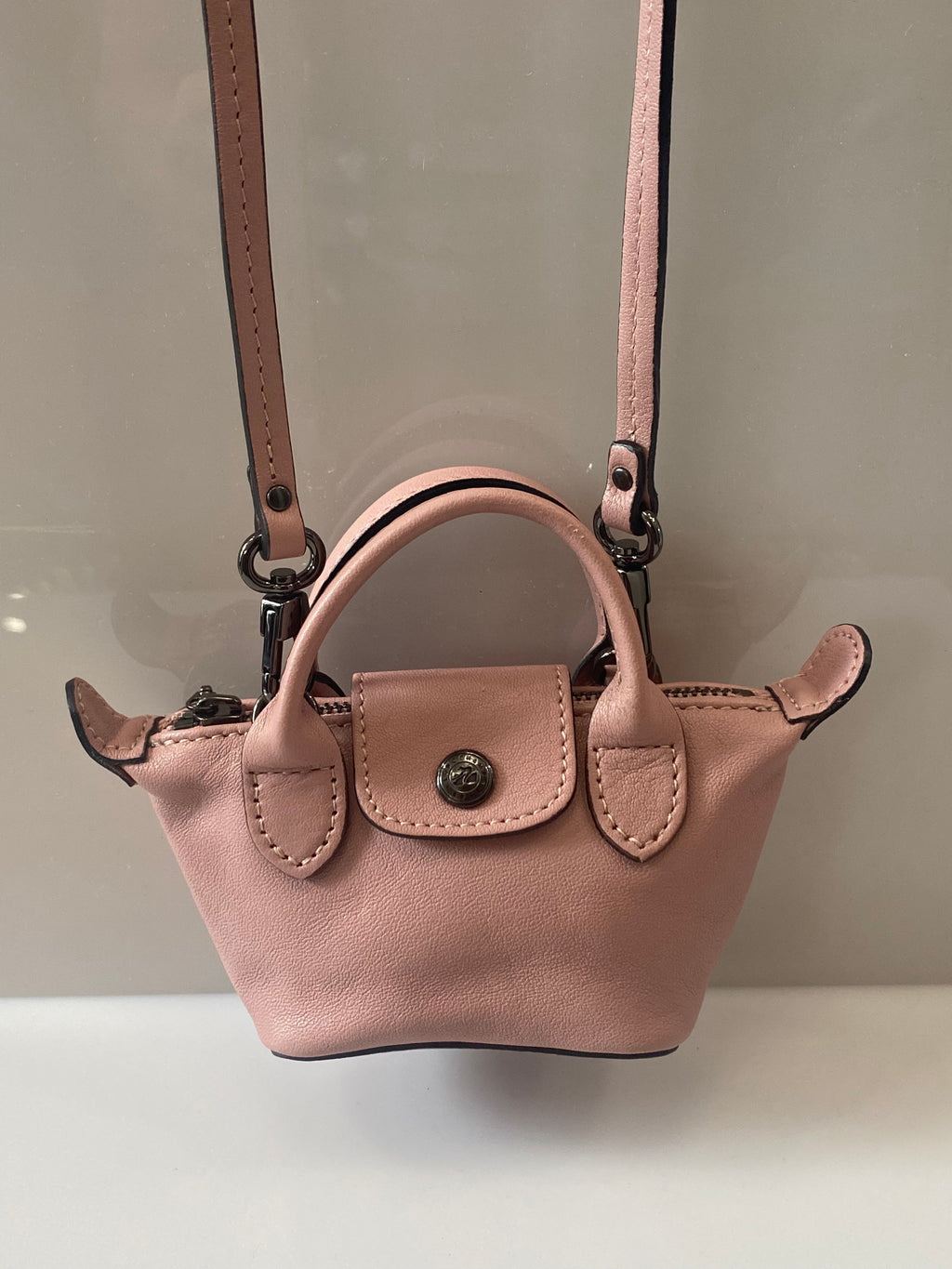 LONGCHAMP LE PLIAGE CUIR NANO TOP HANDLE BAG