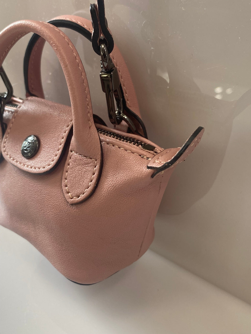 LONGCHAMP LE PLIAGE CUIR NANO TOP HANDLE BAG