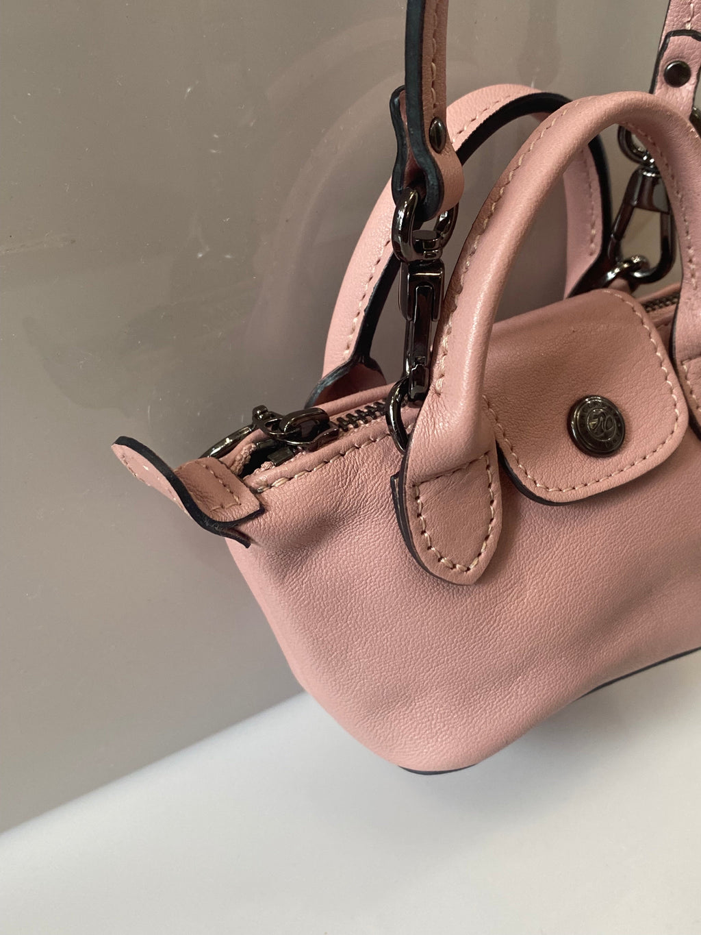 LONGCHAMP LE PLIAGE CUIR NANO TOP HANDLE BAG