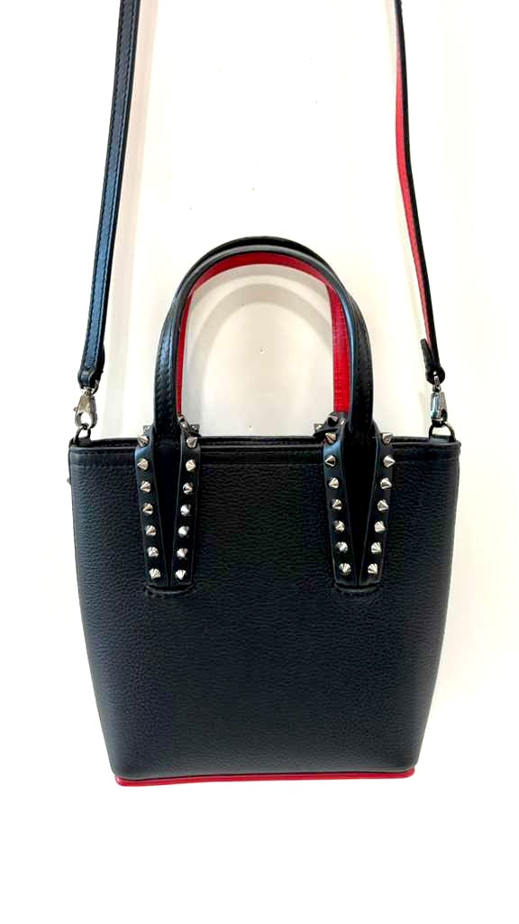 LOUBOUTIN CALFSKIN LEATHER MINI CABATA TOTE BAG