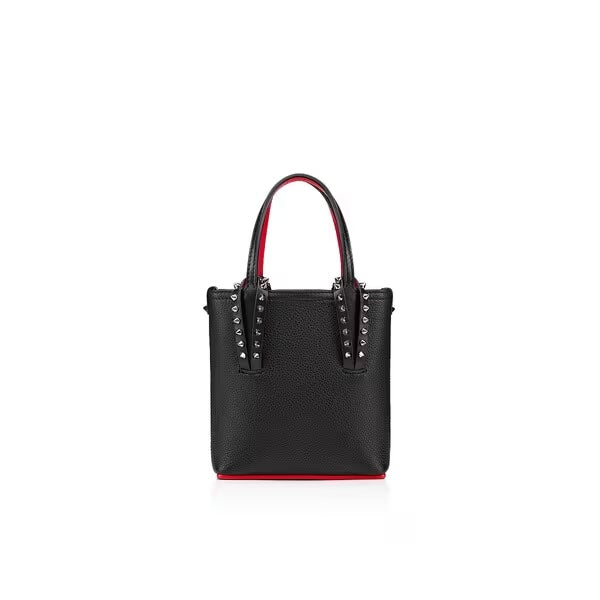 LOUBOUTIN CALFSKIN LEATHER MINI CABATA TOTE BAG
