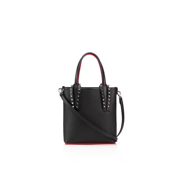 LOUBOUTIN CALFSKIN LEATHER MINI CABATA TOTE BAG