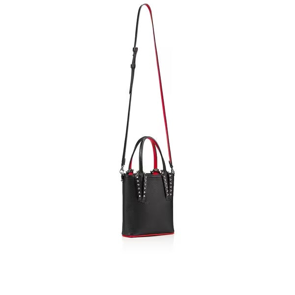 LOUBOUTIN CALFSKIN LEATHER MINI CABATA TOTE BAG