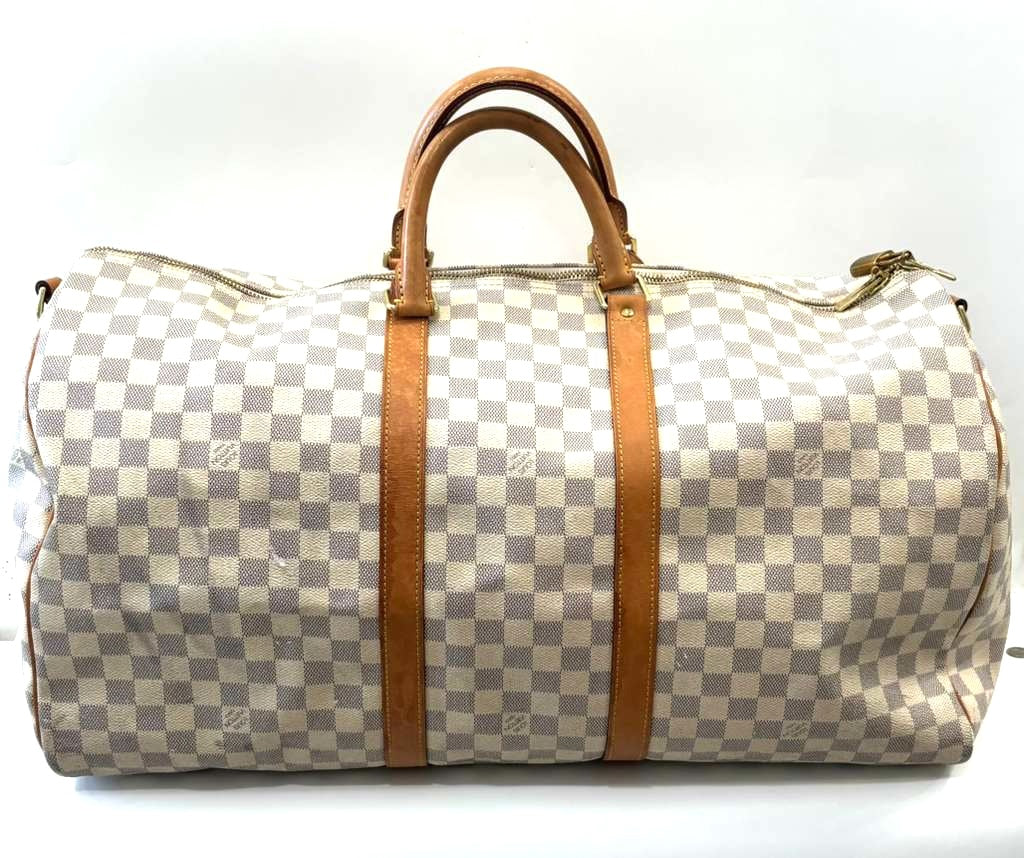 LOUIS VUITTON DAMIER AZUR KEEPALL 55 BANDOULIÈRE SHOULDER BAG