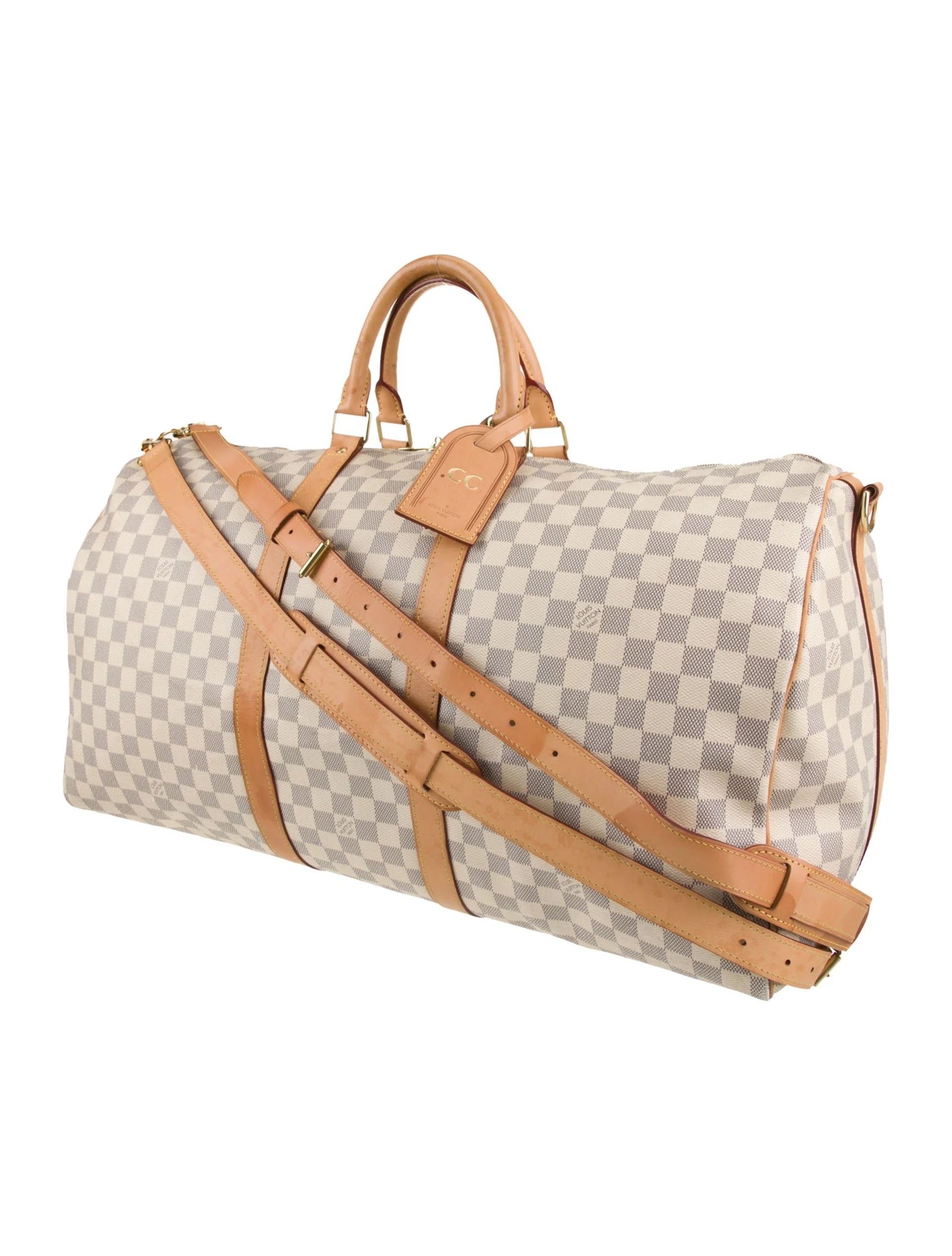 LOUIS VUITTON DAMIER AZUR KEEPALL 55 BANDOULIÈRE SHOULDER BAG