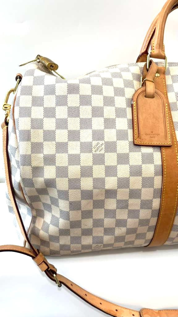 LOUIS VUITTON DAMIER AZUR KEEPALL 55 BANDOULIÈRE SHOULDER BAG