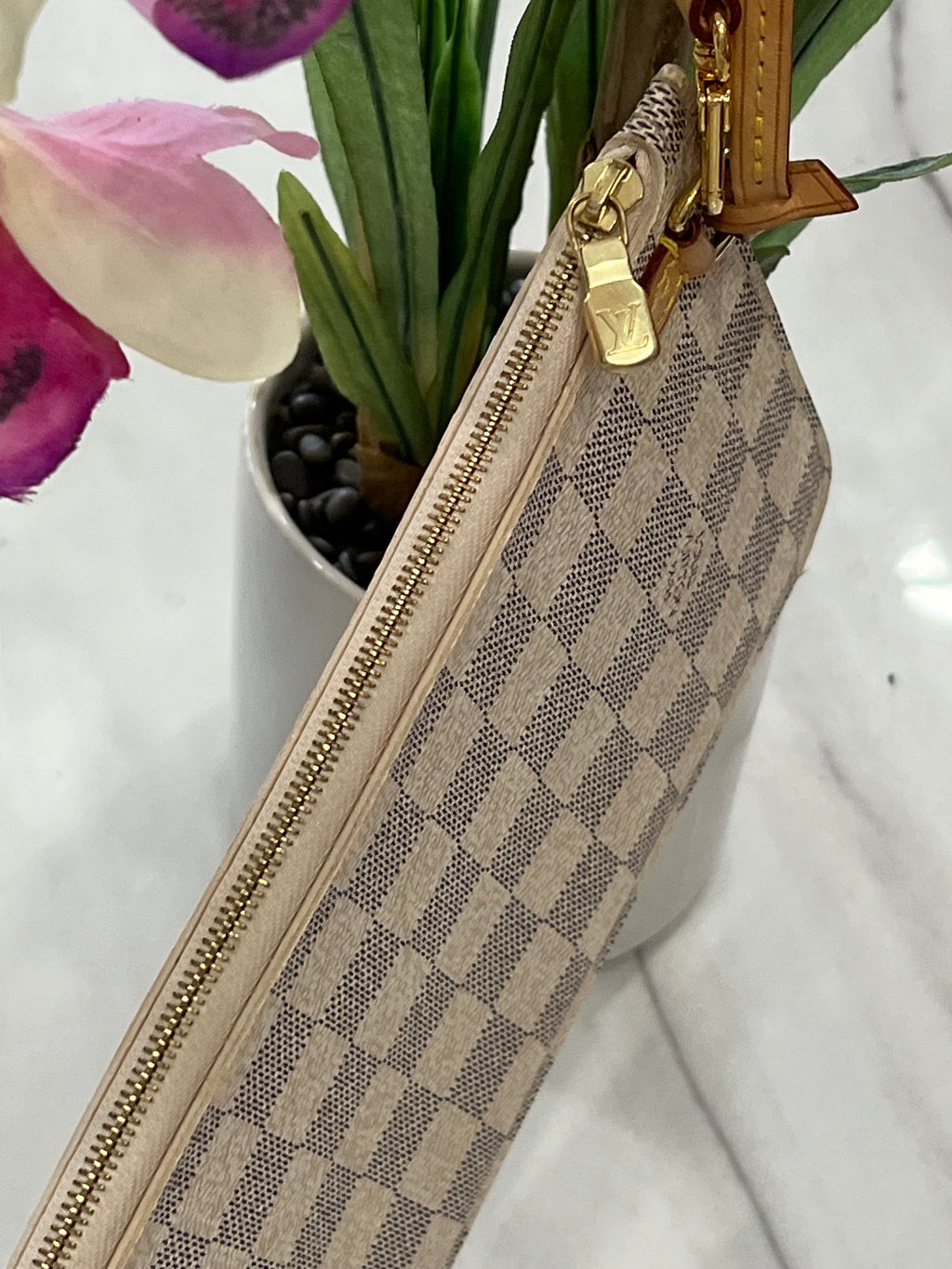 LOUIS VUITTON DAMIER AZUR NEVERFULL MM GM POCHETTE