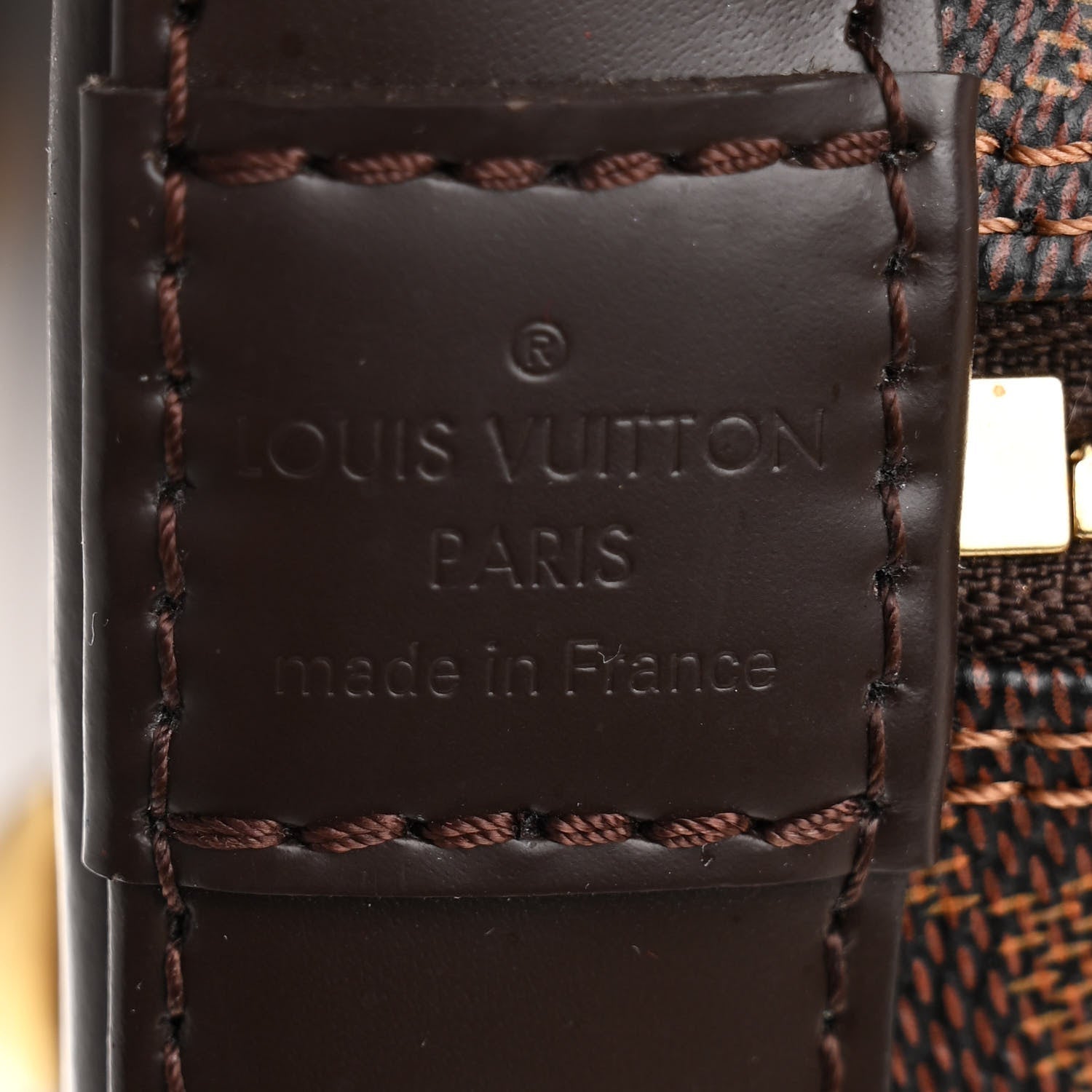LOUIS VUITTON DAMIER EBENE ALMA MM HANDBAG