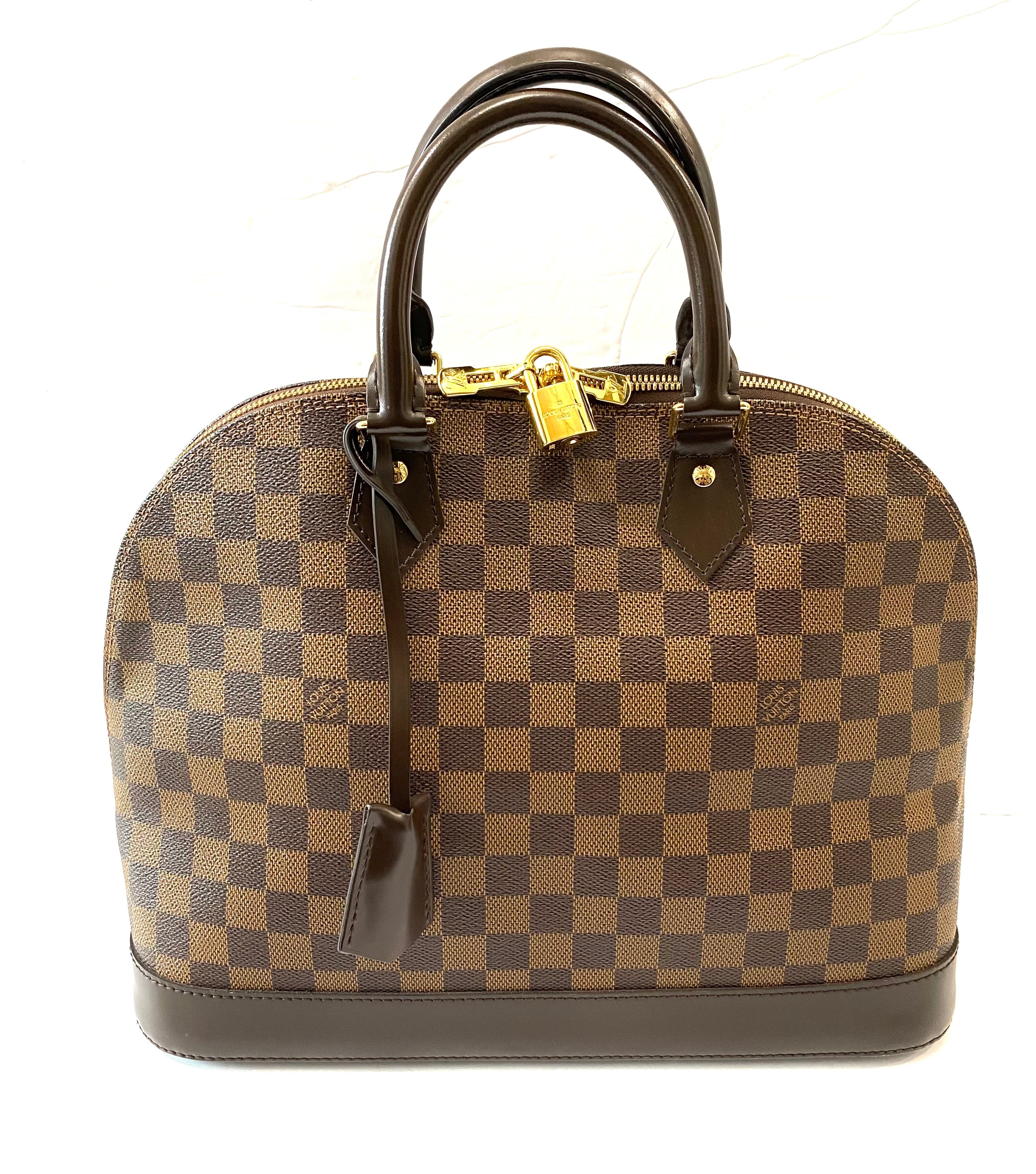 LOUIS VUITTON DAMIER EBENE ALMA MM HANDBAG