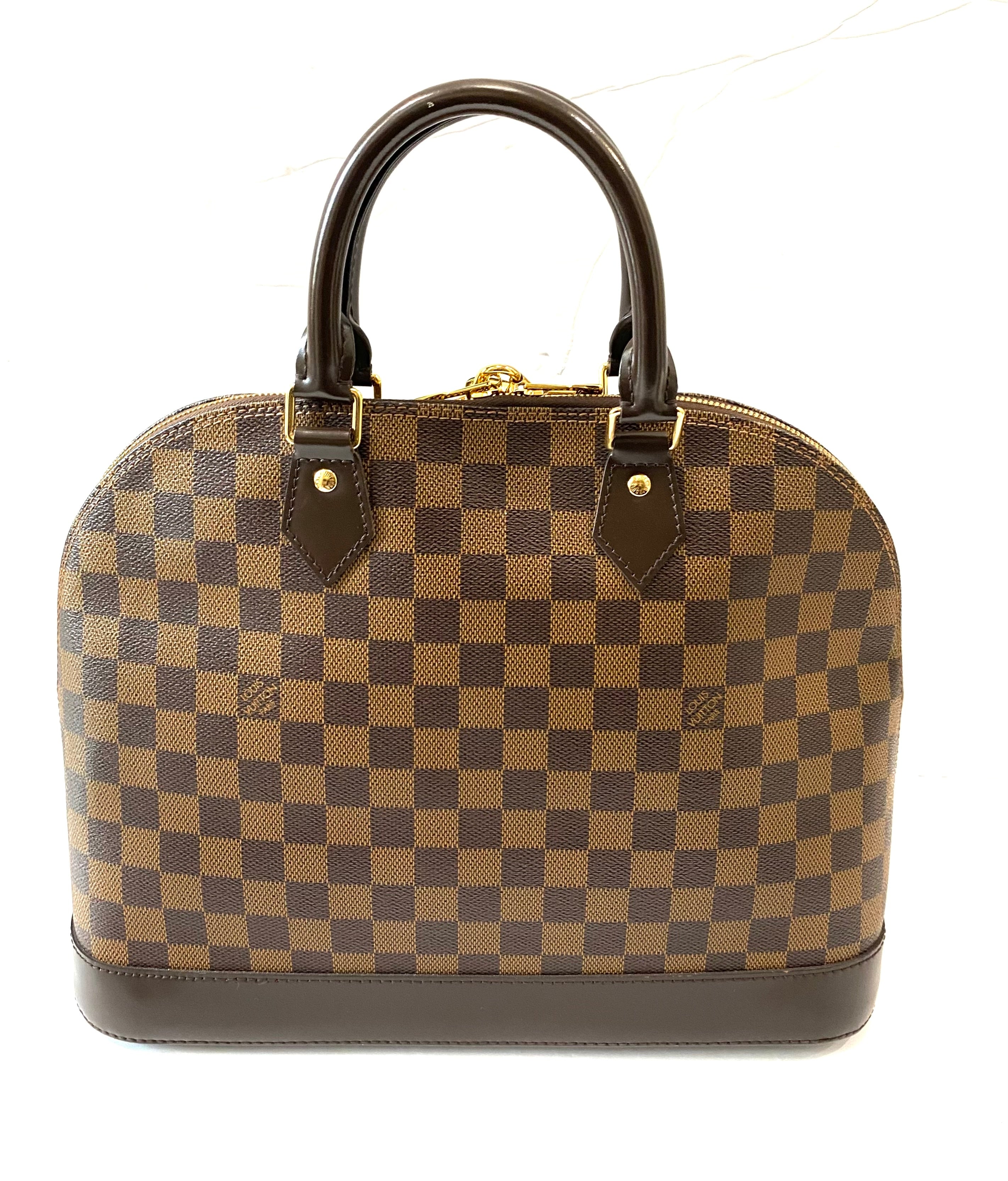 LOUIS VUITTON DAMIER EBENE ALMA MM HANDBAG