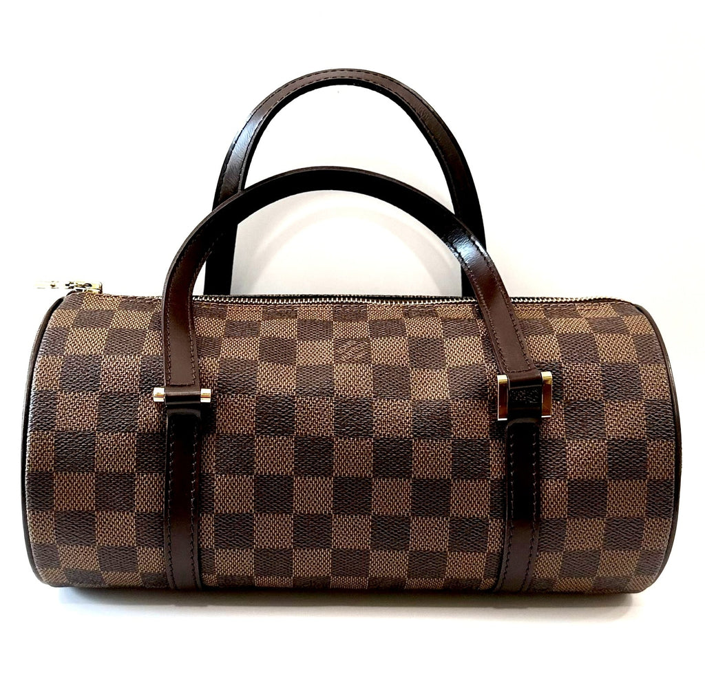 LOUIS VUITTON DAMIER EBENE PAPILLON 26 CYLINDER BAG