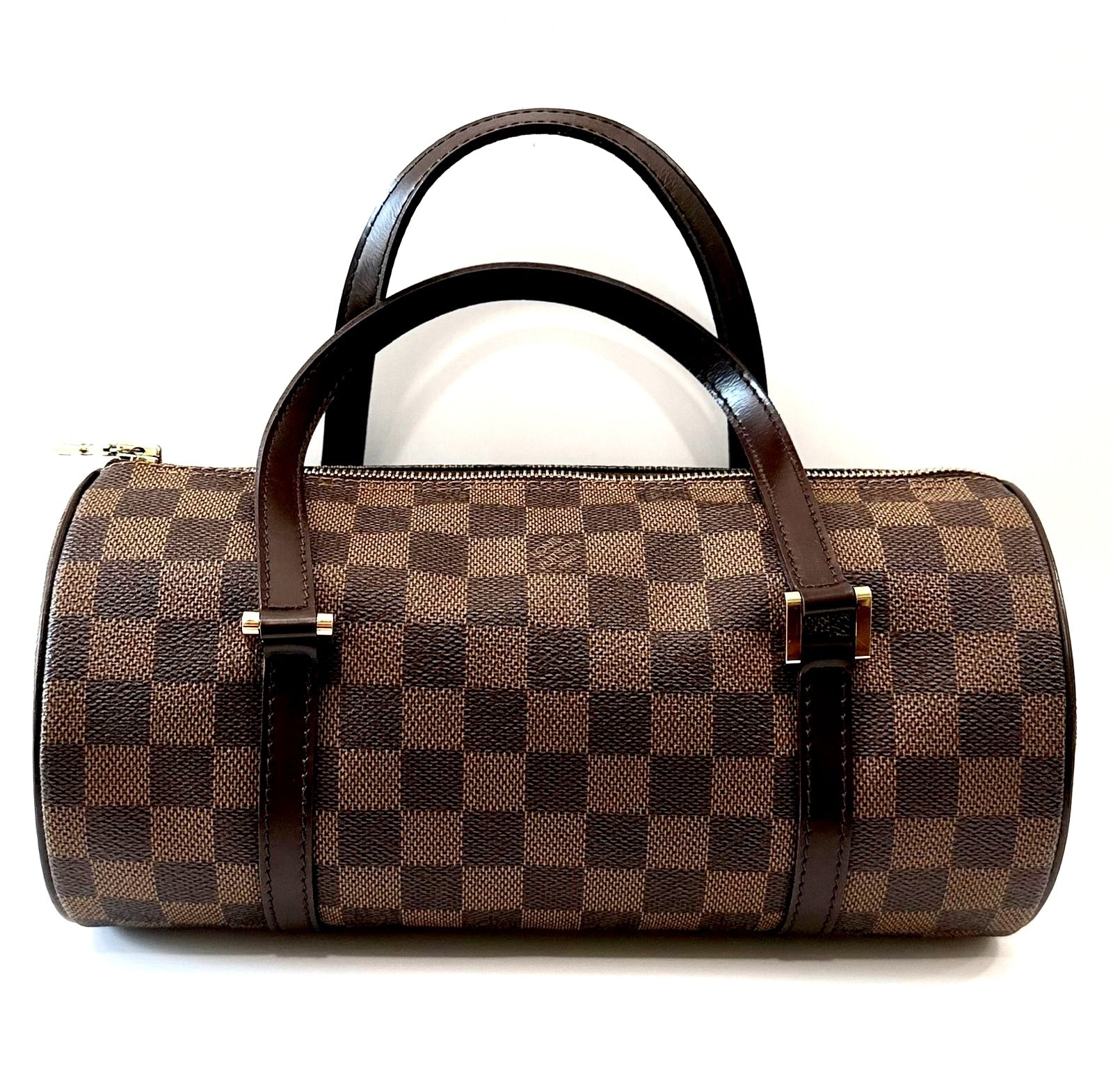 LOUIS VUITTON DAMIER EBENE PAPILLON 26 CYLINDER BAG
