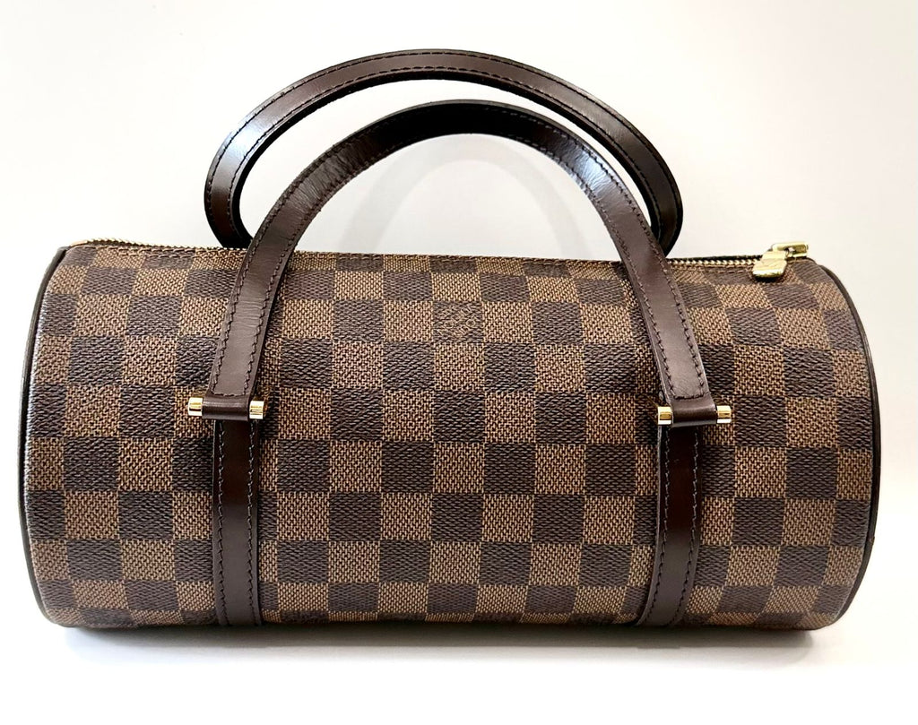 LOUIS VUITTON DAMIER EBENE PAPILLON 26 CYLINDER BAG