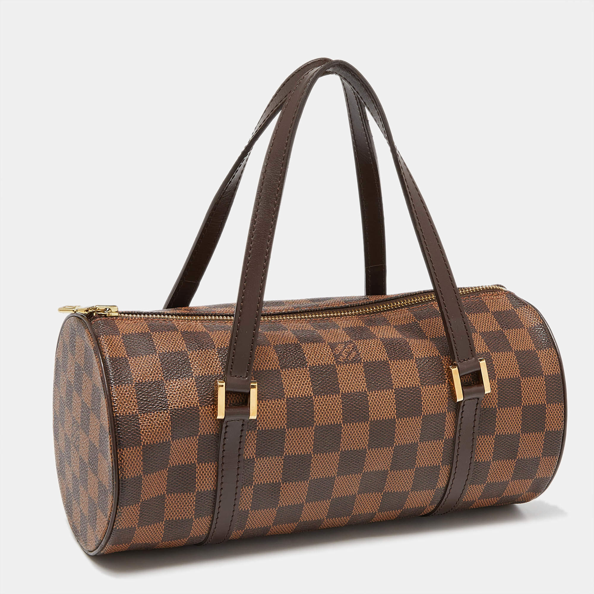 LOUIS VUITTON DAMIER EBENE PAPILLON 26 CYLINDER BAG