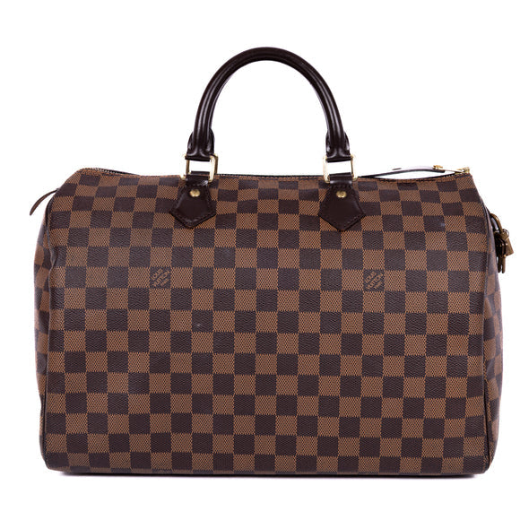 LOUIS VUITTON DAMIER EBENE SPEEDY 35 HANDBAG