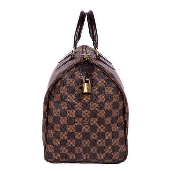 LOUIS VUITTON DAMIER EBENE SPEEDY 35 HANDBAG