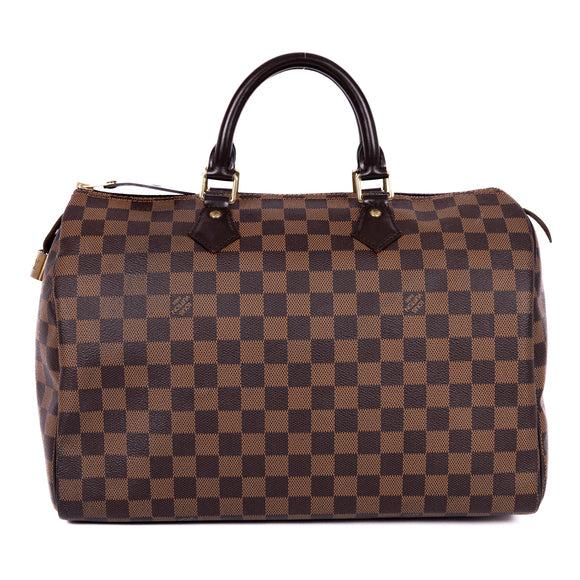 LOUIS VUITTON DAMIER EBENE SPEEDY 35 HANDBAG
