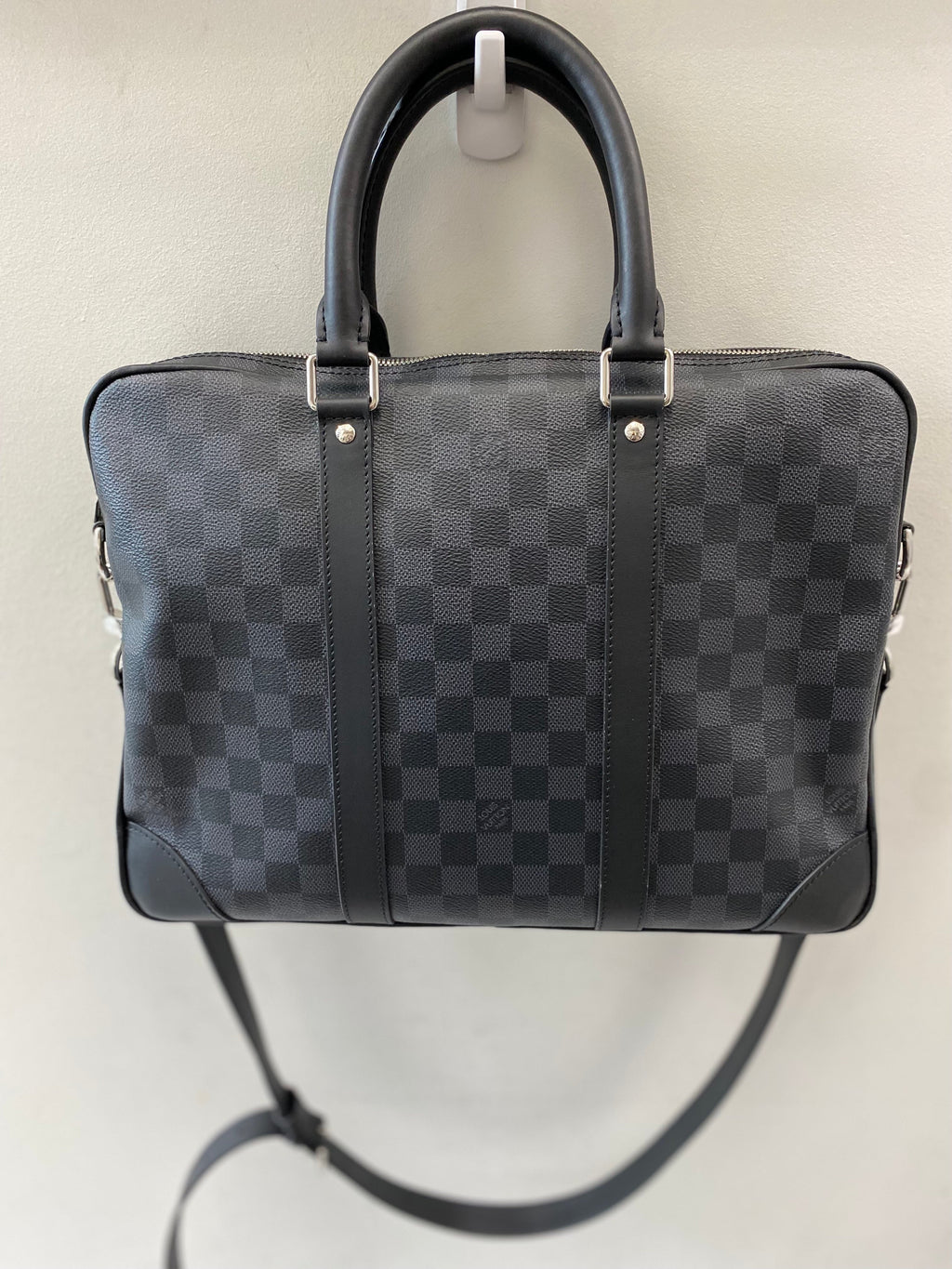 LOUIS VUITTON DAMIER GRAPHITE PORTE DOCUMENTS VOYAGE PM BAG