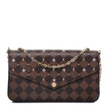 LOUIS VUITTON DAMIER EBENE FLOWER STUDDED FELICIE POCHETTE