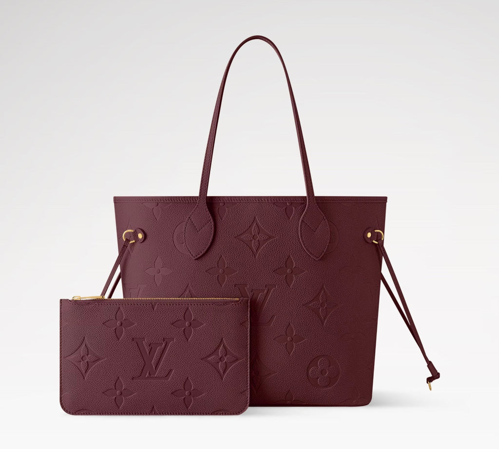 LV GIANT MONOGRAM  EMPREINTE LEATHER NEVERFULL MM TOTE BAG