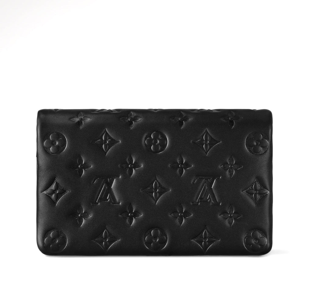 LOUIS VUITTON EMBOSSED MONOGRAM LAMBSKIN LEATHER COUSSIN POCHETTE
