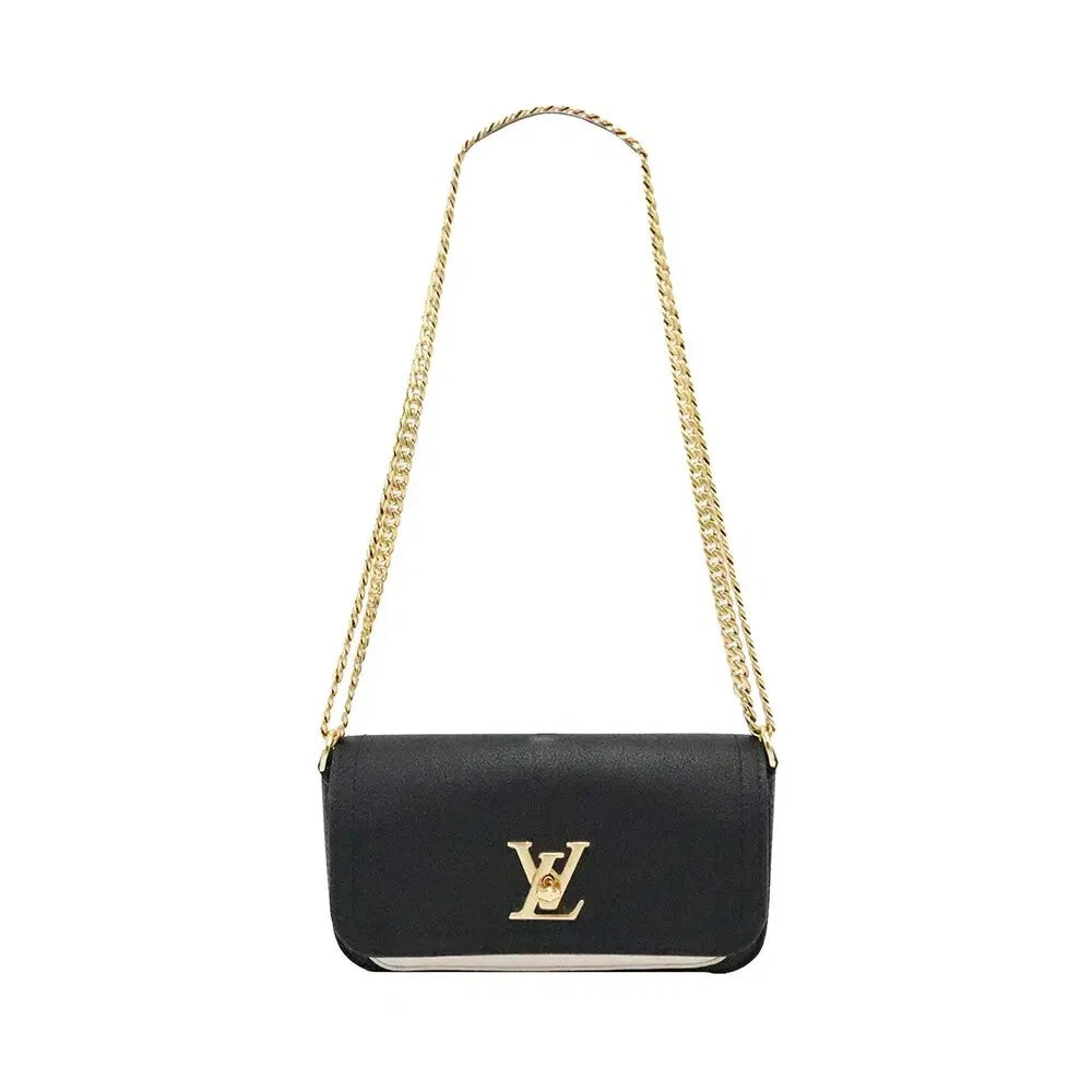 LOUIS VUITTON LOCK ME TAURILLON LEATHER TENDER CHAIN POCHETTE