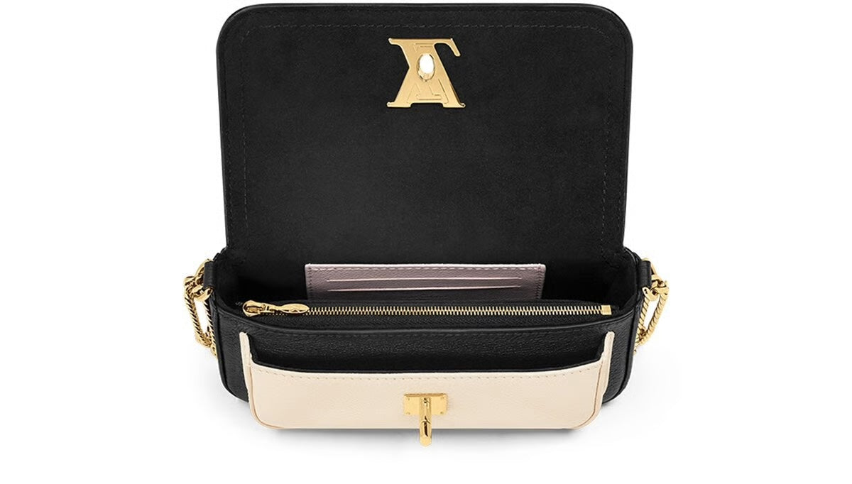 LOUIS VUITTON LOCK ME TAURILLON LEATHER TENDER CHAIN POCHETTE