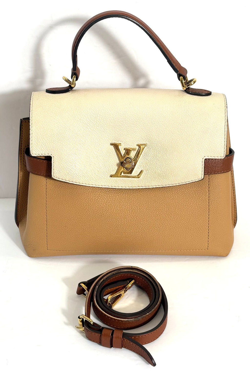 LOUIS VUITTON LOCKME EVER BB CALFSKIN LEATHER SHOULDER BAG