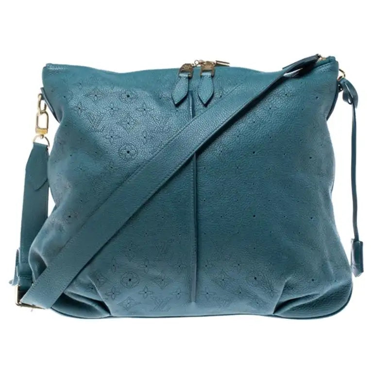 LOUIS VUITTON MAHINA SELENE MM BAG LAGON