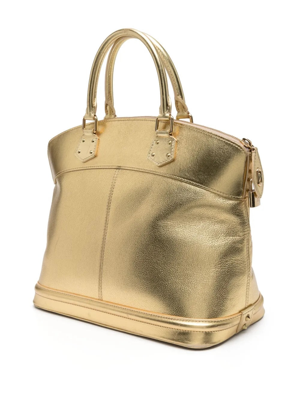 LOUIS VUITTON SUHALI METALLIC CALFSKIN LEATHER LOCKIT MM HANDBAG