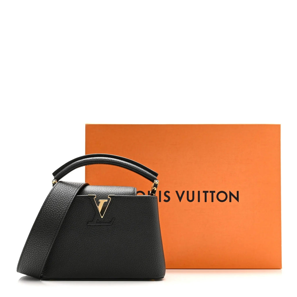 LOUIS VUITTON TAURILLON LEATHER MINI CAPUCINES BAG
