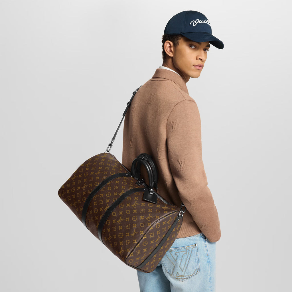 LOUIS VUITTON MONOGRAM MACASSAR KEEPALL 45 BANDOULIÈRE BAG