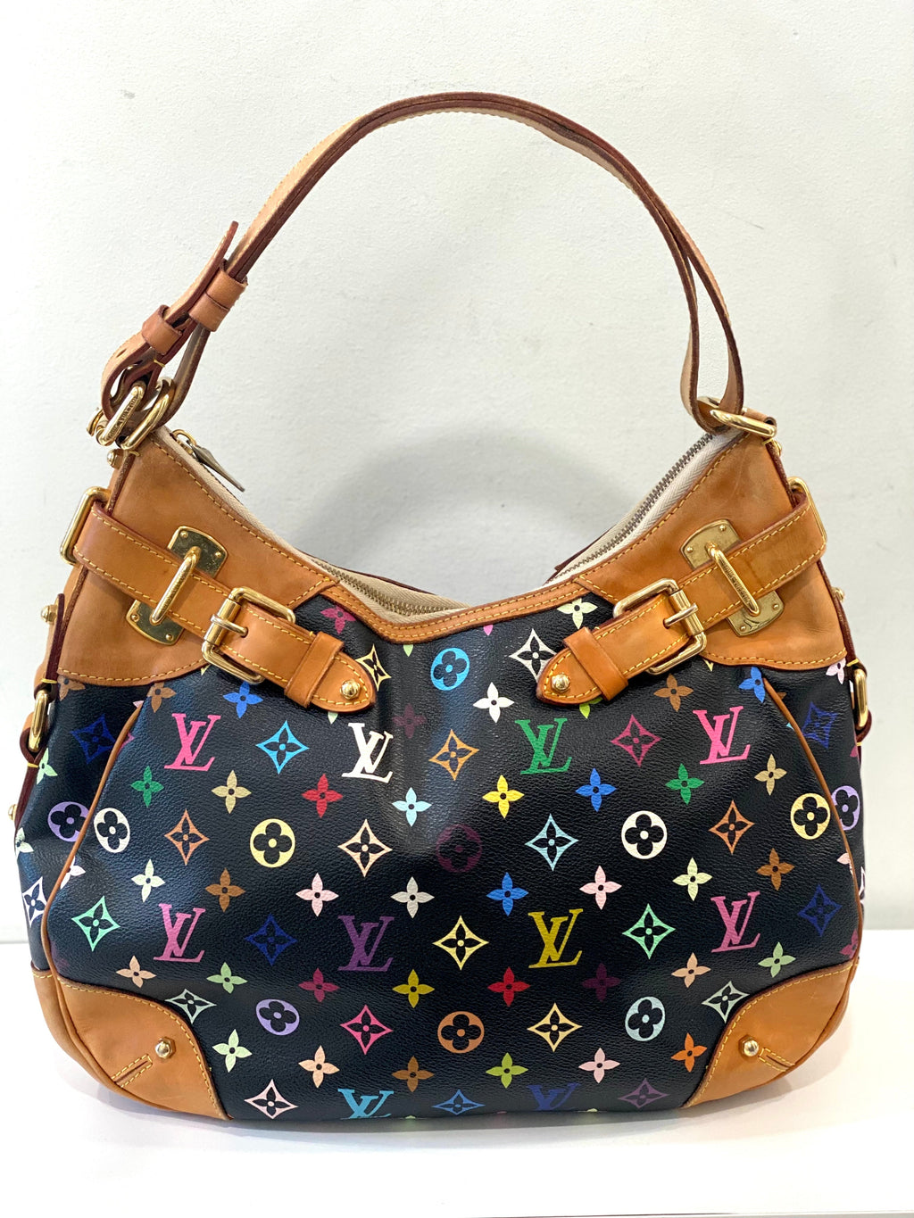 LV MONOGRAM MULTICOLOR BLACK GRETA HOBO BAG