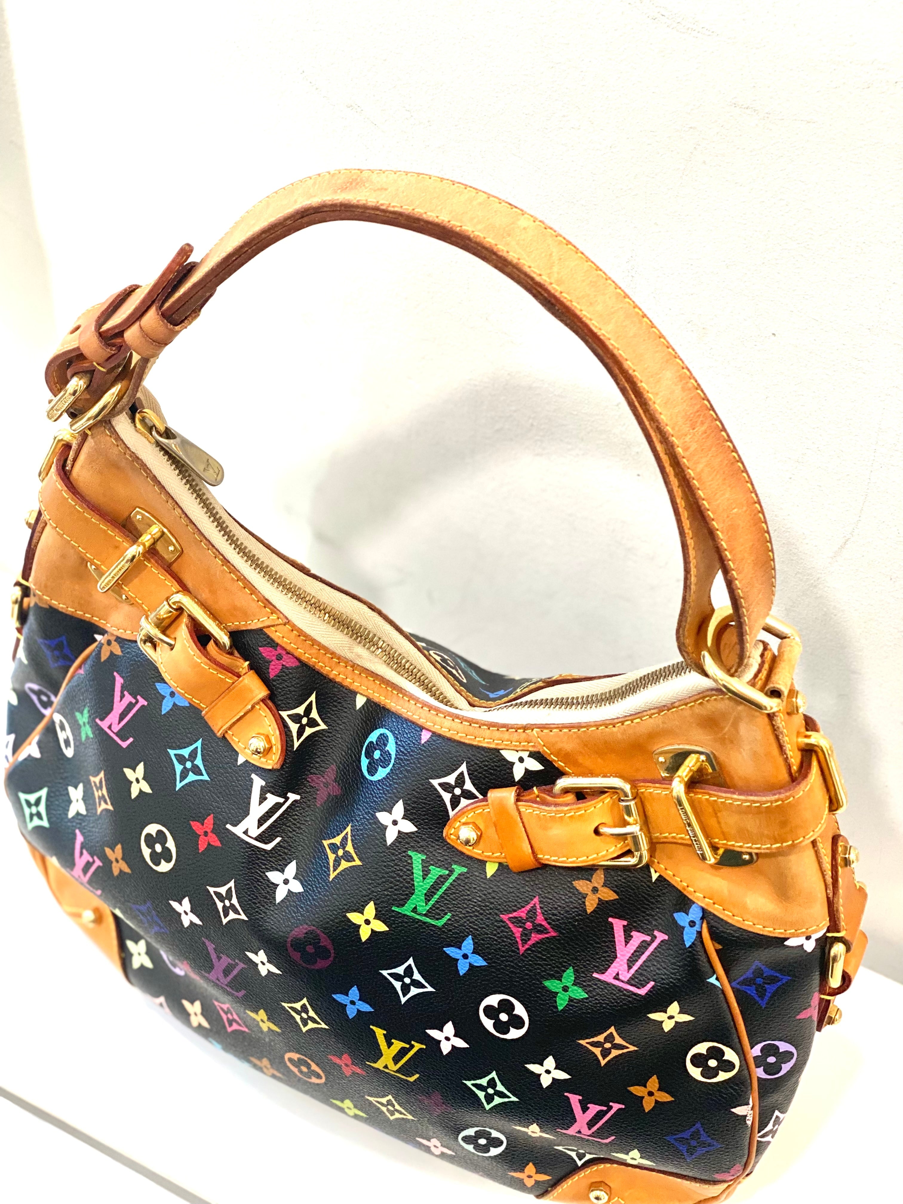 LV MONOGRAM MULTICOLOR BLACK GRETA HOBO BAG