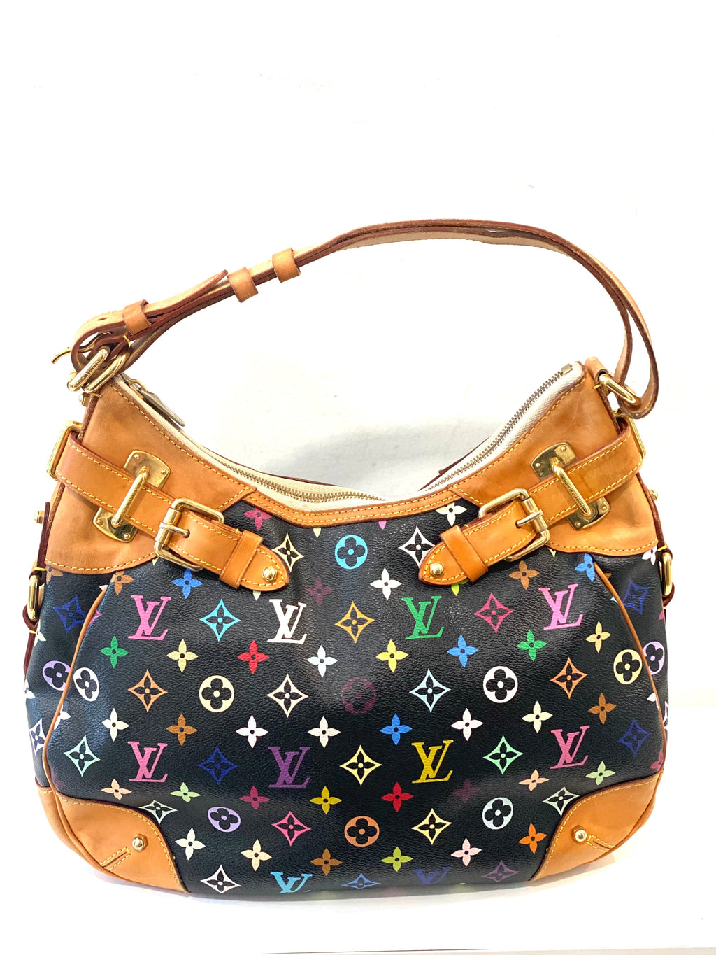 LV MONOGRAM MULTICOLOR BLACK GRETA HOBO BAG